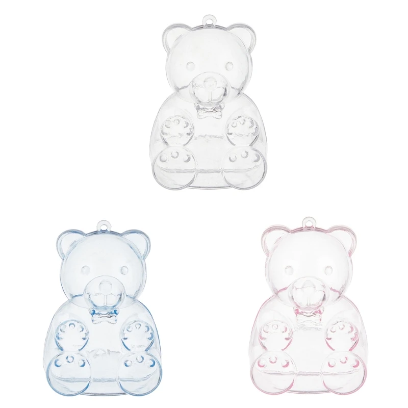 Set of 12 Plastic Candy Boxes Elegant Bear Shaped Treat Holders for Kids Parties and Weddings Chocolate Packaging Case Dropship