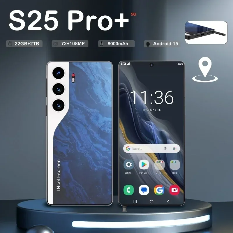

HOT 2025 new S25 Pro+ original intelligent 5G dual card dual standby Android 14 system global version 8000mAh battery 22GB 2TB