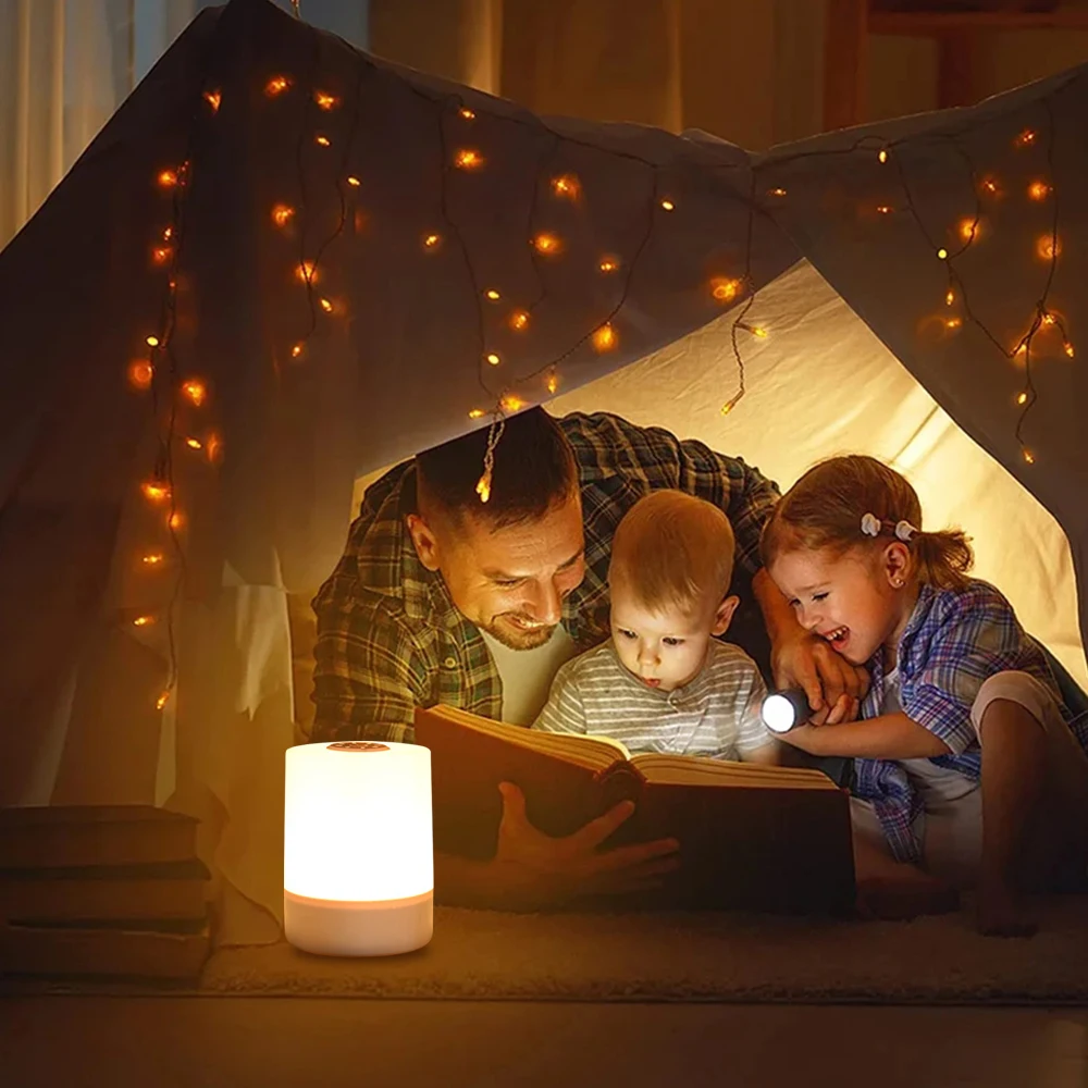 Lámpara de escritorio LED táctil, luz nocturna con carga USB, atenuación, protección ocular, regalo para niños