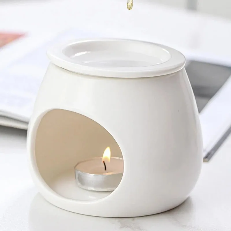 Keramische Etherische Olie Brander Smeltbrander Olie Warmer Theelicht Kaarshouder Aroma Brander Voor Thuis Kantoor Slaapkamer Decoratie