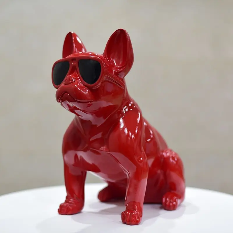 Light Luxury High Grade Modern Sunglasses French Bulldog Ornament Living Room TV Cabinet Wine Cabinet Decor Craft