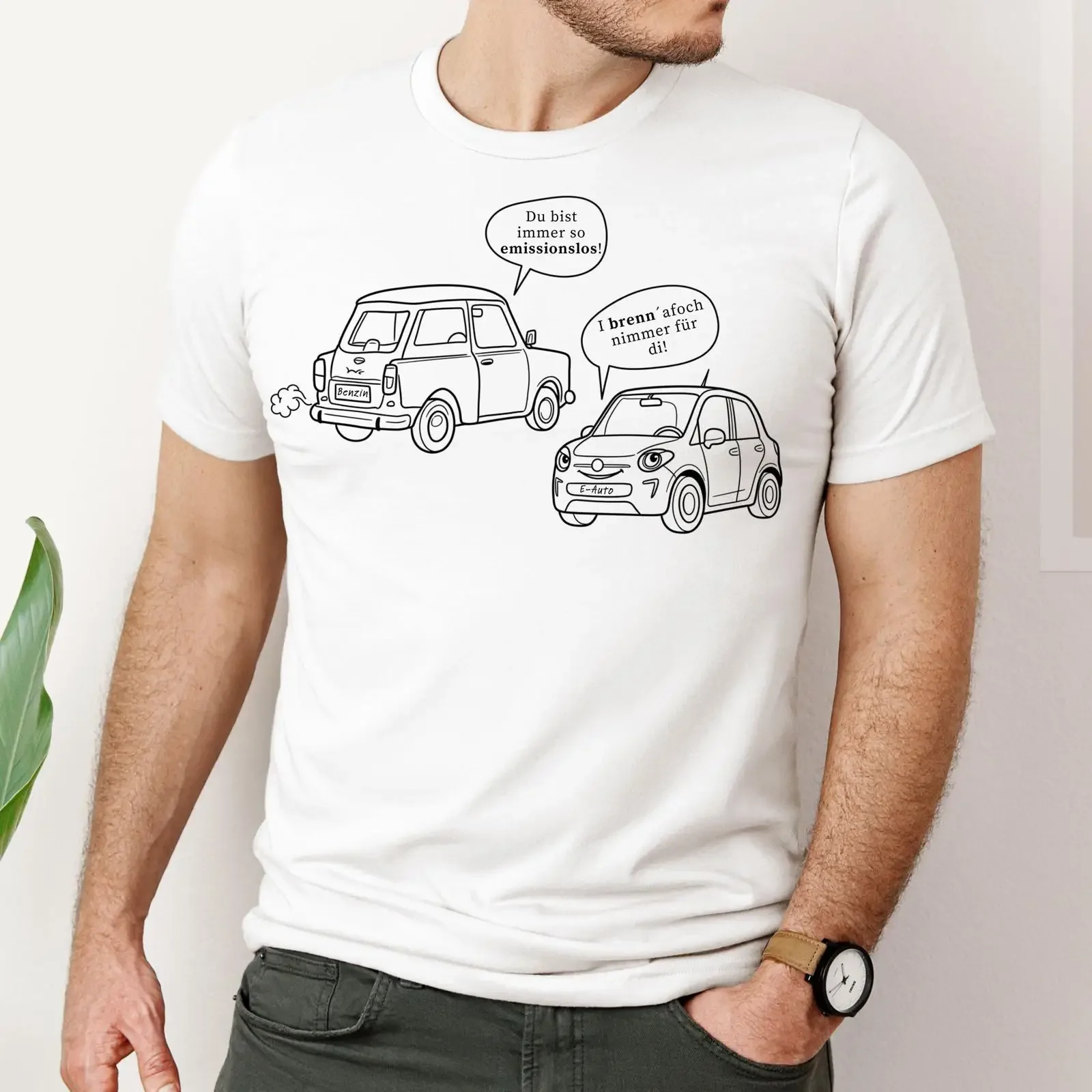 Elektroauto T Shirt Lustiges E Auto Mobilität Geschenk NachhaltigkeiT  vintage Washed Soft Top For Everyday Wear Casual