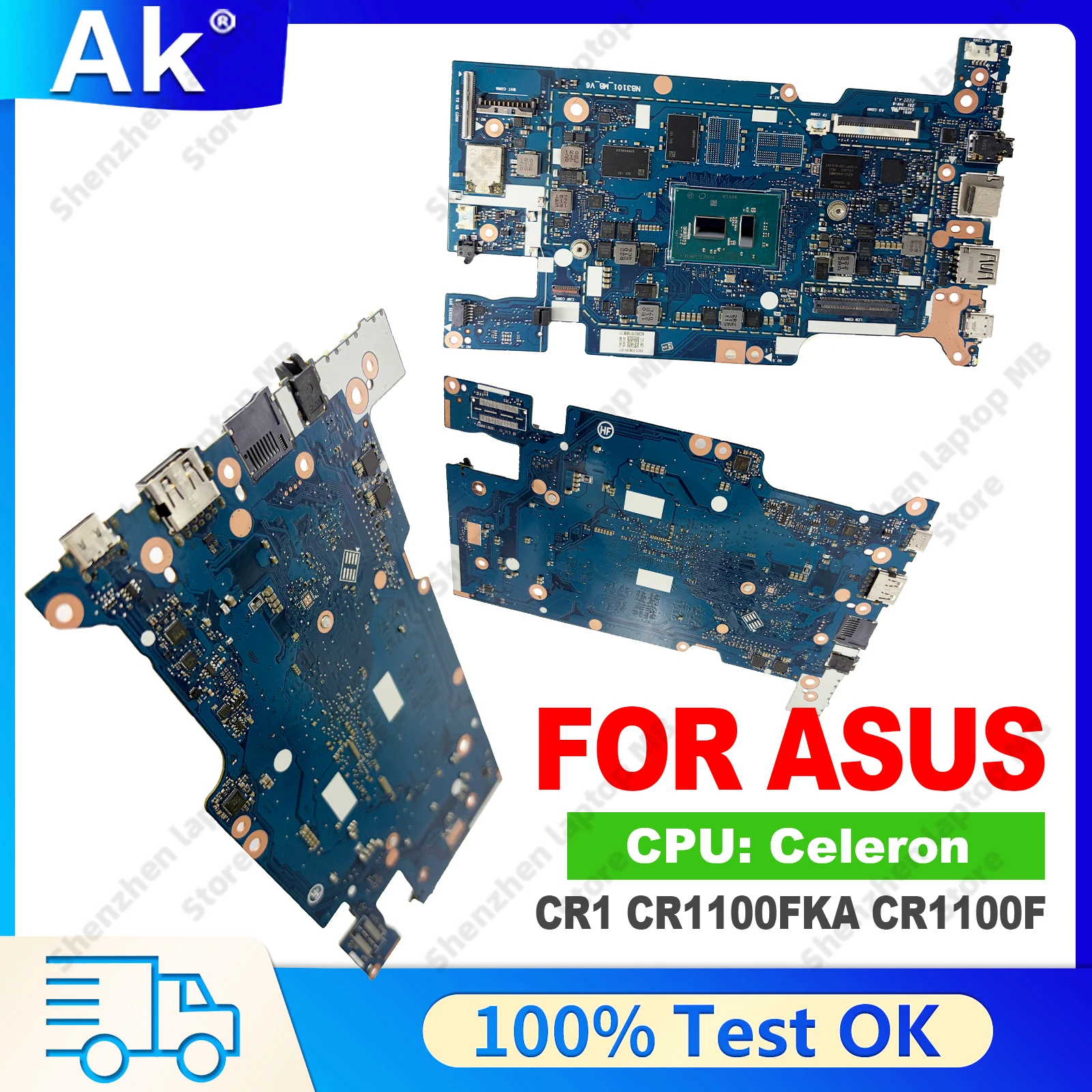 CR1100FKA Laptop Motherboard For ASUS Chromebook W/ N4500 N5100 CPU CR1100FKA CR1100F Notebook Mainboard 100% Tests OK fast ship