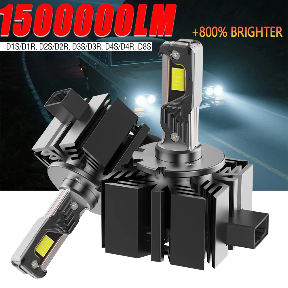 

D1S D3S LED Bulb for Car Headlight D2S D4S D8S Lights CANBUS 12V 1500000LM Super Bright Auto Headlamp Turbo Replace Xenon Lamp