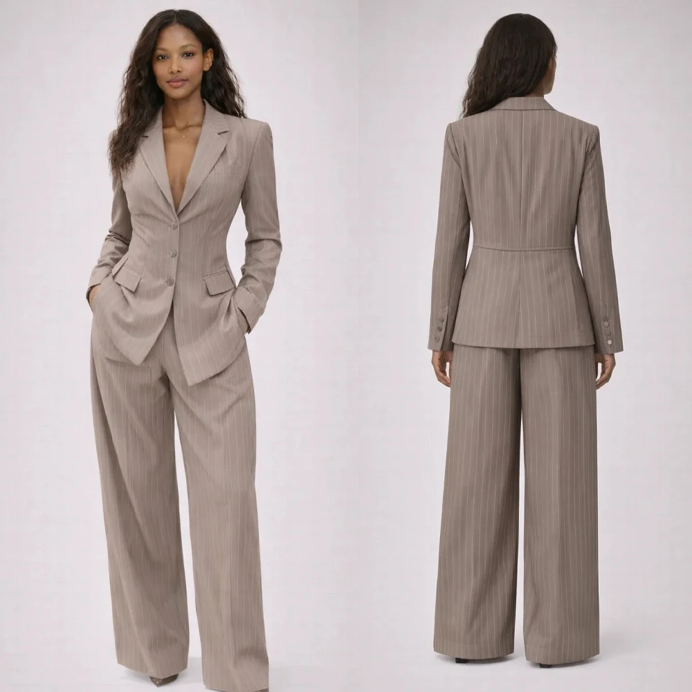 

Women's Dresses Suit Gowns Elegant Appliques Shawl Lapel Jacket Coat And Pants For Female Satin 2 Pieces Suit Customized W6216