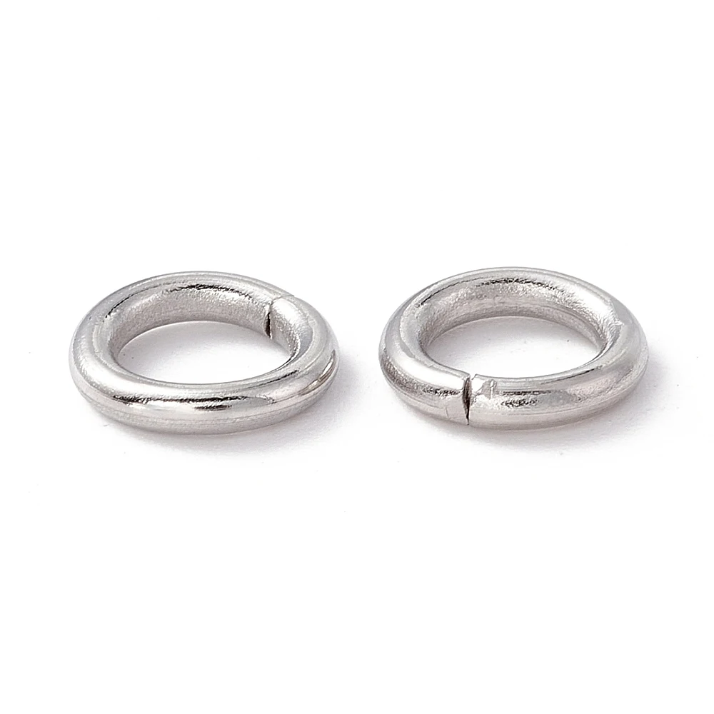 PandaHall 10000 Stück 304 Edelstahl Geschlossene Biegeringe, Rund, Edelstahlfarbe, 5x0,9mm, 19 Gauge, Innendurchmesser: 3,2mm – Detail 2