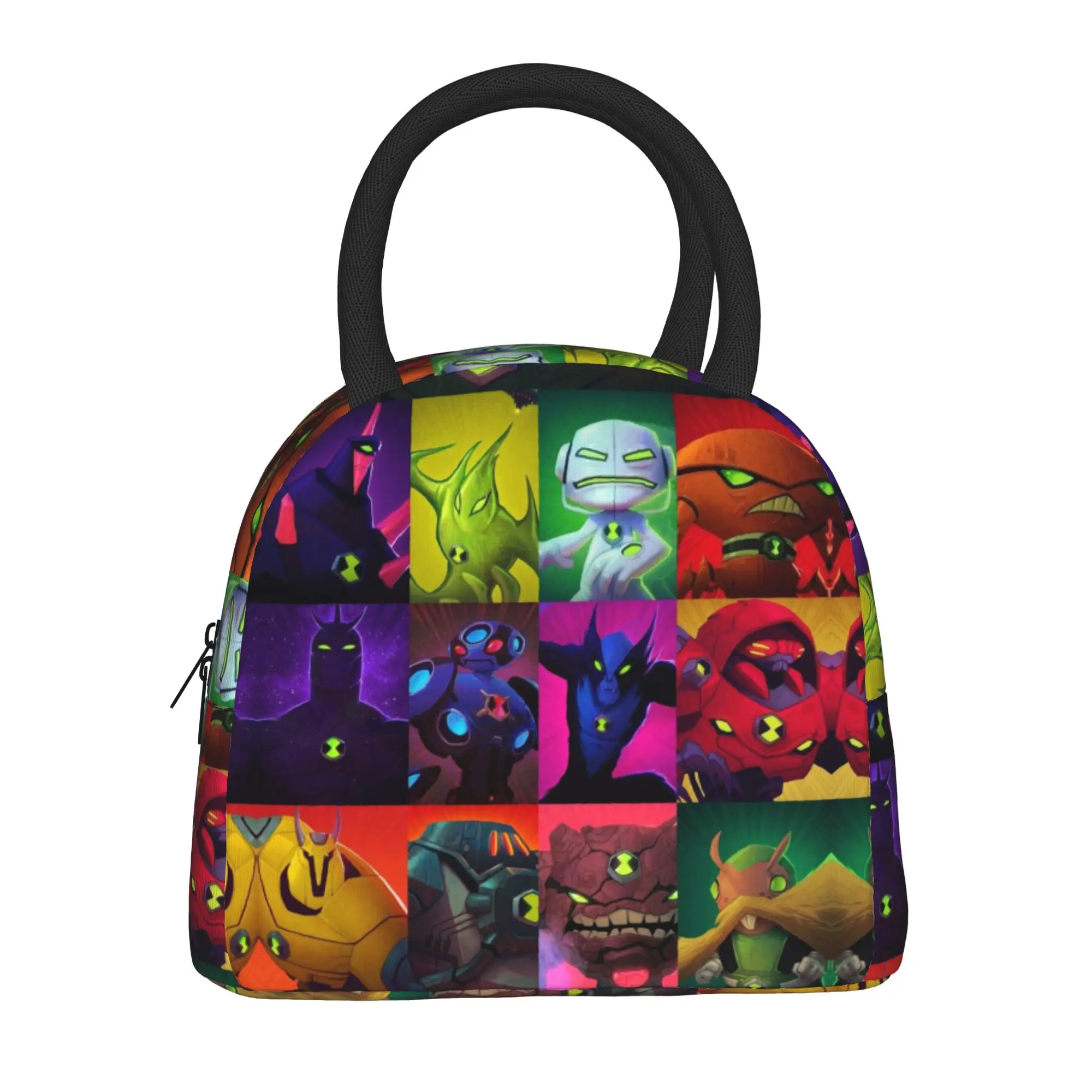 Back to school season  Portable Food Pouch All Aliens Collage Art Vintage Super Quality Multi-Function Food Storage Lunch Bag