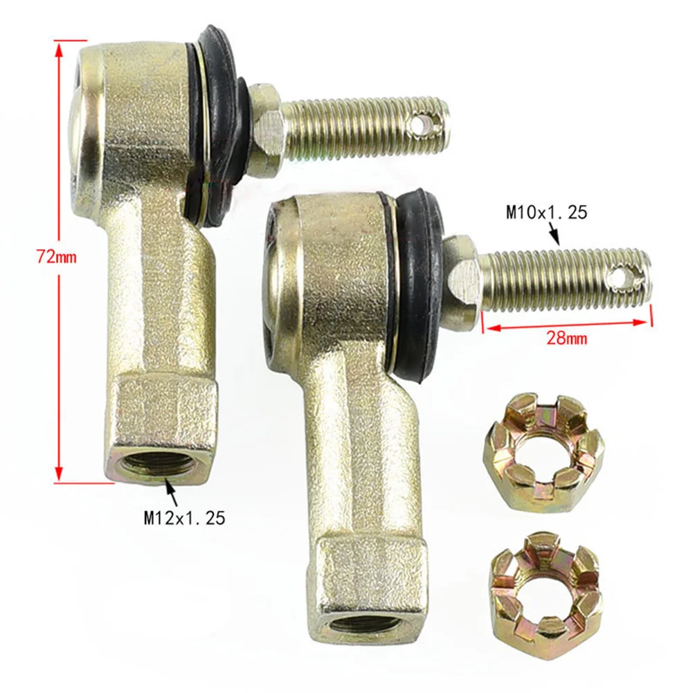 2Pcs 10-12mm Tie Rod Ends Kit Ball Joints for 50cc 70cc 90cc 110cc 125cc 200cc TAOTAO COOLSTER JCL KANDI GO KART ATV