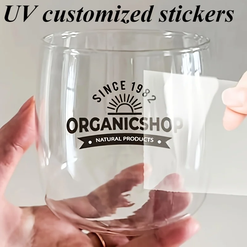 Customizable Uv Transfer 3D Stickers -10/50/100/200Pcs Mixed Color Polyester, Glitter Crystal Surface, Self-Adhesive Glass Surface, Waterproof and Durable, Suitable for Cups, Laptops, Cars, Laptop Windows