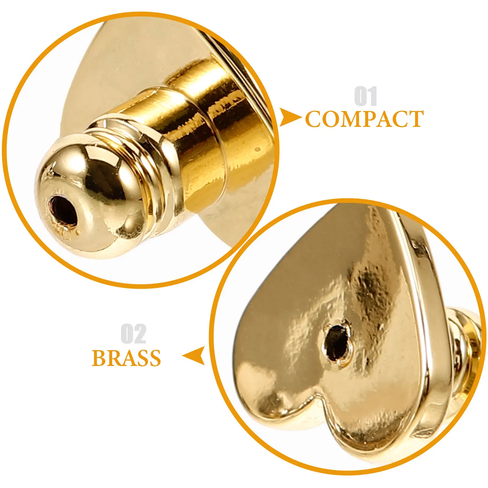 

4 шт. латунные застежки для серег, маленькие, с фиксацией, легкие, прочные, для пусет, материалы для изготовления серег своими руками, усиленная фиксация для тяжелых серег