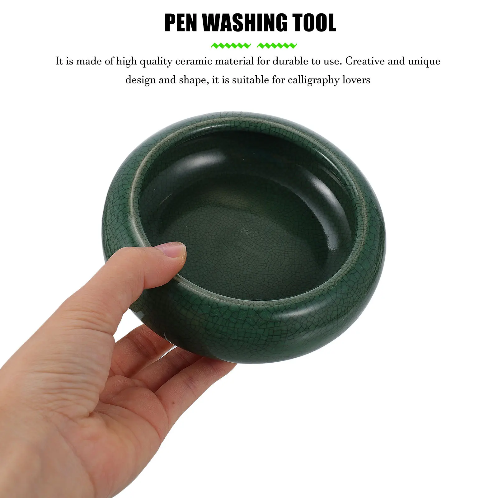 Ink Tray Ceramic Water Pot Multifunctional Ink Bowl Creative Sumi-Brush Washer Home Office Study Stationery Ceramic Water Pot