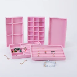 1PC, Flocking Jewelry Box Jewelry Tray, Color: Pink