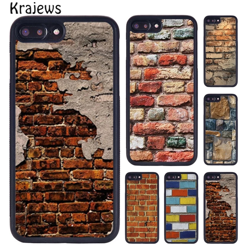 Krajews BRICK WALL OLD BRICKS ROCK STONE Phone Case For iPhone 16 15 14 XR XS 11 12 mini 13 Pro MAX Plus cover coque