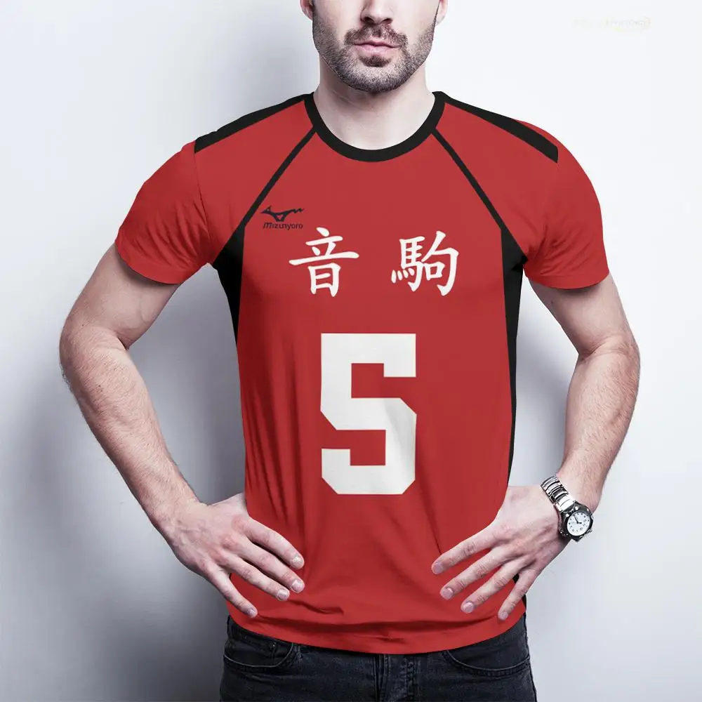 Haikyuu Japanese Anime Uniform Trend Casual Kuroo Kenma Kozume Cosplay Jersey Unisex Sports Training High-quality Cotton T-shirt