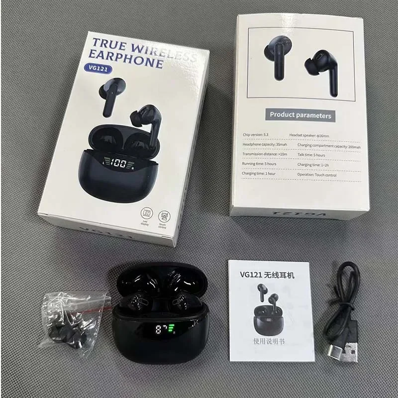 TWS Touch Control Wireless Headphones with Microphone 5.3 Bluetooth Earphones Best selling VG121 Sport Earbuds Music Headset