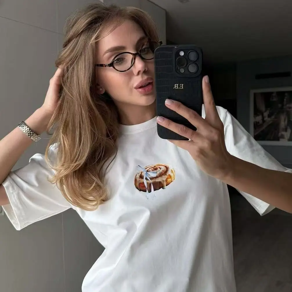 

Trendy Niche Ins American Retro Printed Graphic T-shirt New Lazy and Fun Y2k Women's Loose and Versatile Half-sleeved Tops