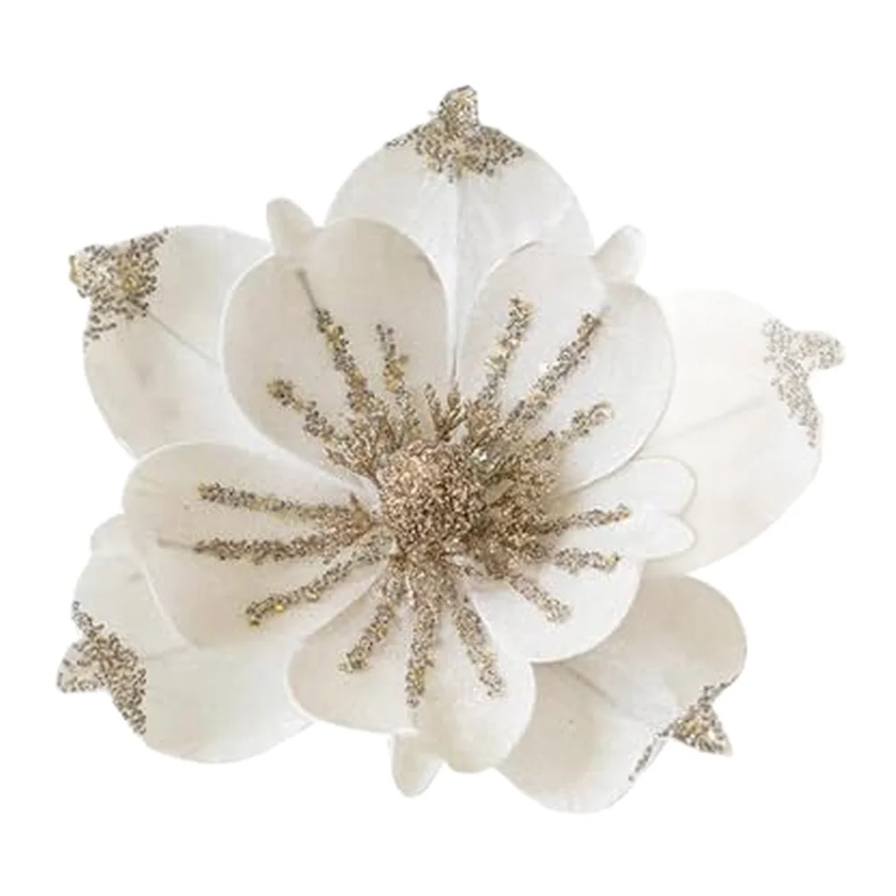 

Artificial Magnolia Flowers for Christmas Tree Ornaments Fabric Magnolia Picks to Enhance Festive Home Decorations