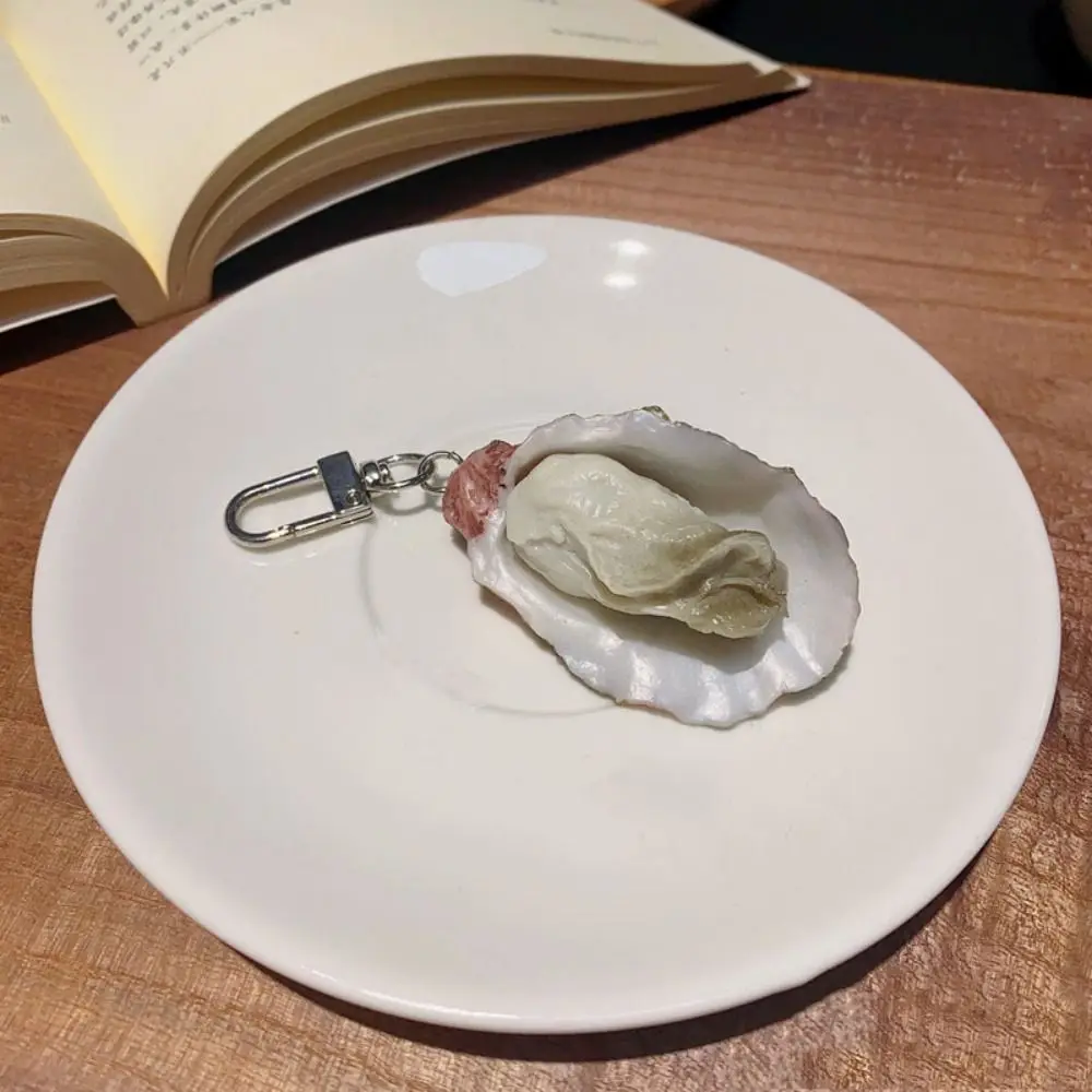 Creative Simulation Food Key Chain Fashion Interest Oyster Scallop Model Key Ring Clam Scallop Model Pendant Cute