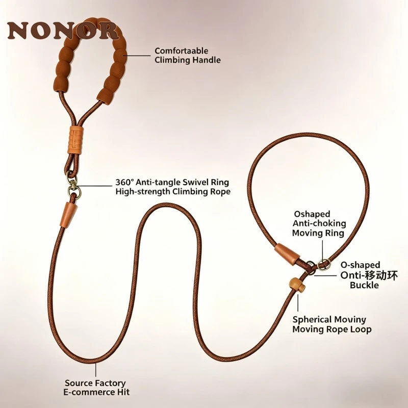 Anti-Choke Hundeleine, 360 °   Anti-Tangle P-Griff Trainingsleine, Komfortgriff-Hundeleine