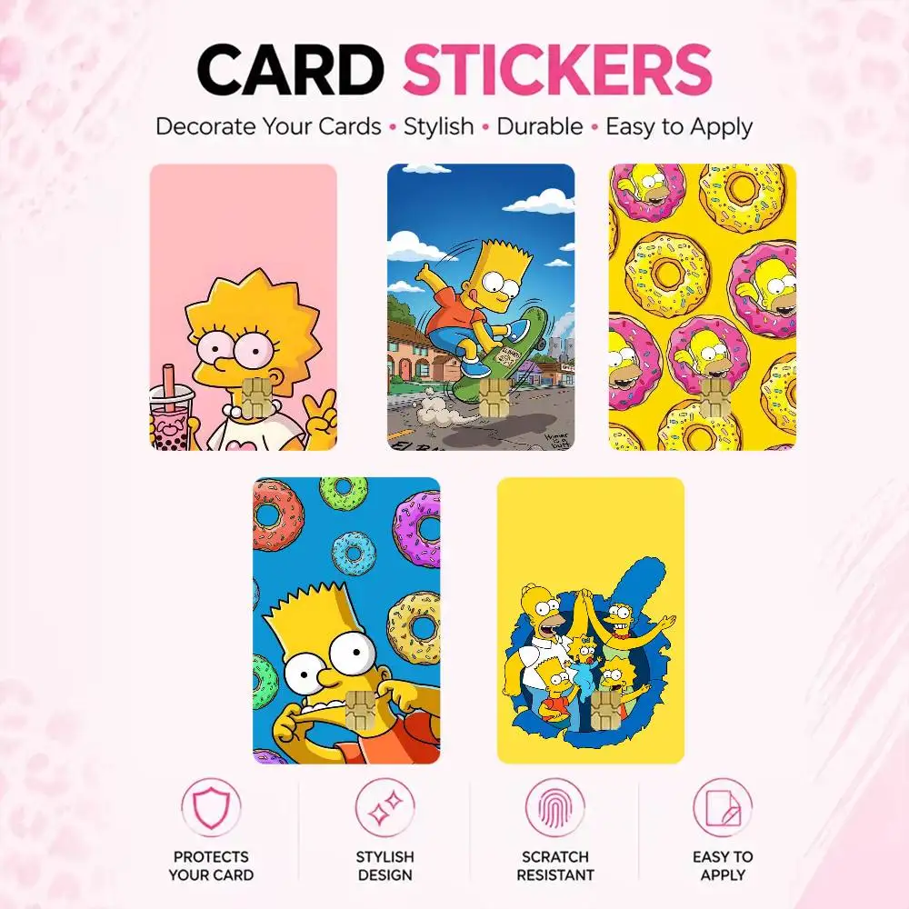Simpsonsed High‑Res Game Chip Decals Credit Card Mini Waterproof Vinyl Ornament Useful Gift