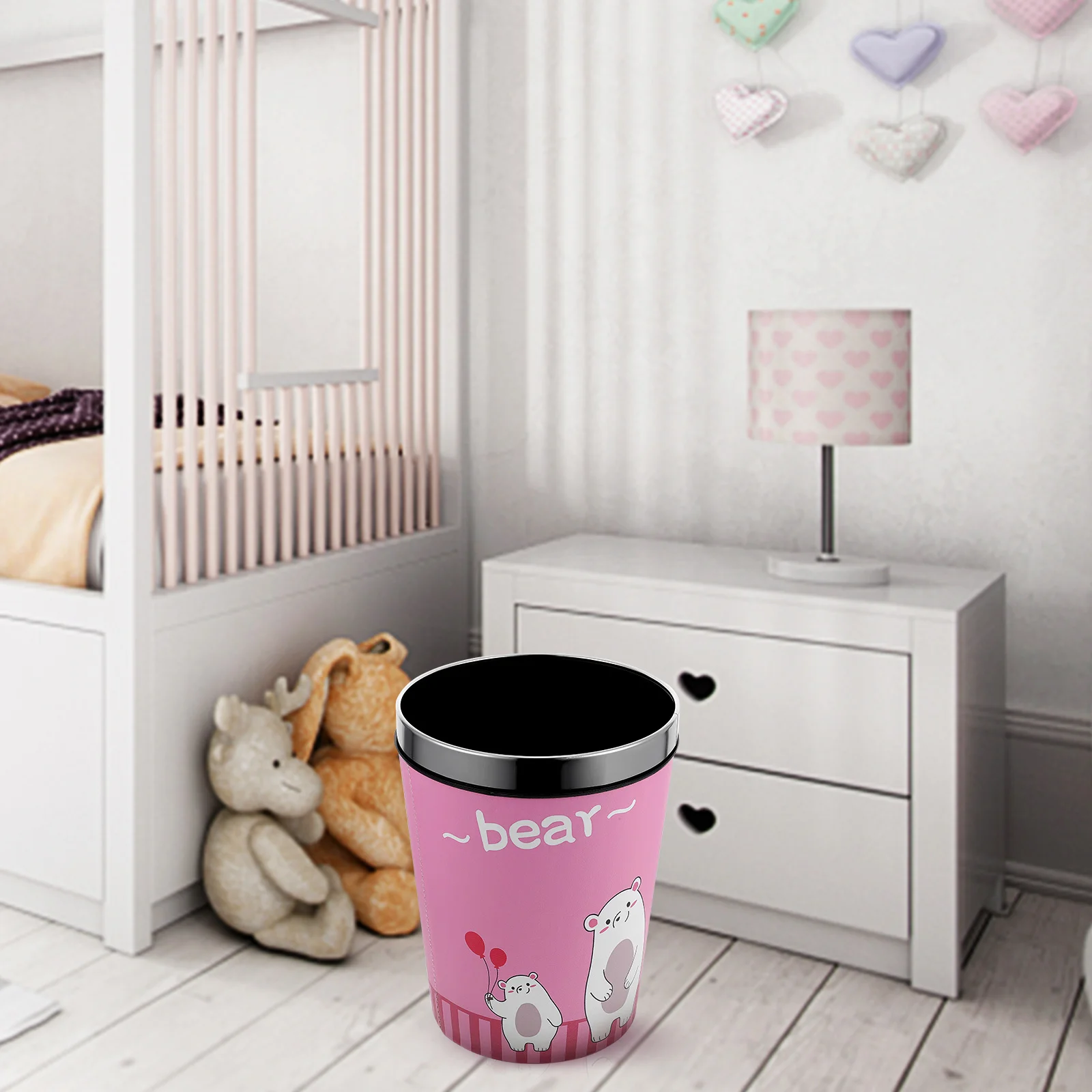 

Large Capacity Trash Can PP PU Material Waste Paper Storage Basket Cartoon Kids Room Bathroom Kitchen Bedroom Office Use