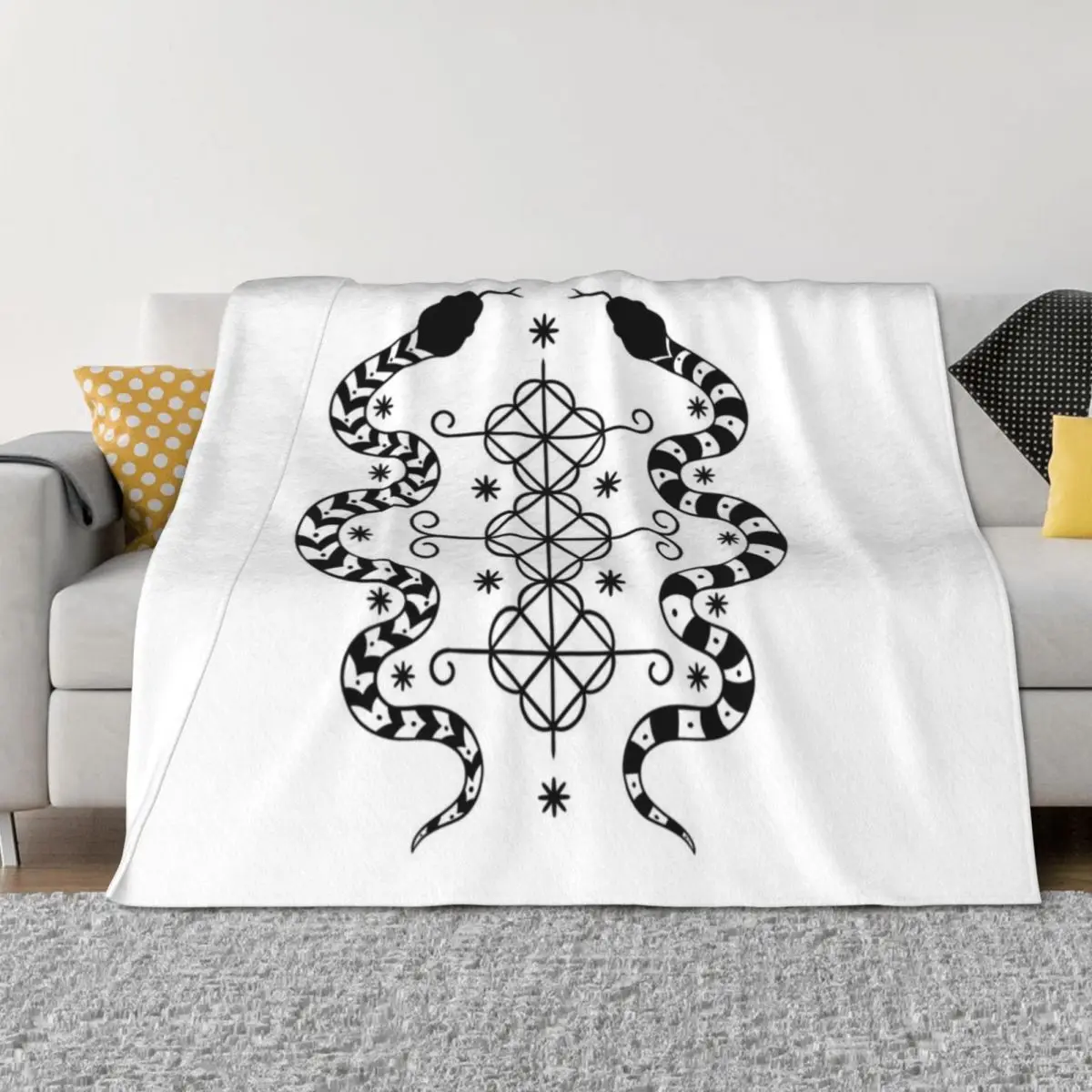 

Damballah Wedo Veve loa symbol Throw Blanket Thins Luxury Sofas Extra Large Throw Blankets