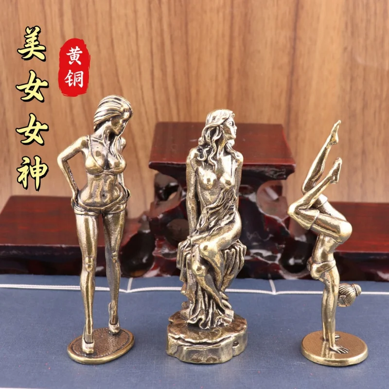 

Creative Brass Goddess Statue Craft Office Decoration Pure Copper Western Bronze Sculpture Classical Ornament