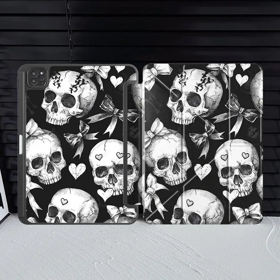 Cool Skull Head Holder Cover Tablet Case For iPad Air 4 5 M3 M2 1 2 M4 11inch Pro 2025 Mini 6 7 Pro 11th 10th 9th 8th 7th