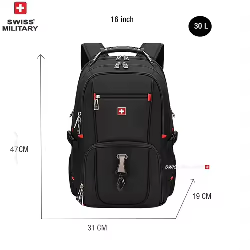 SWISS 17" Laptop Backpack Waterproof USB Charge Port Swiss-style Multifunctional Rucksack Schoolbag Mochila Hiking Travel bag - Image 7