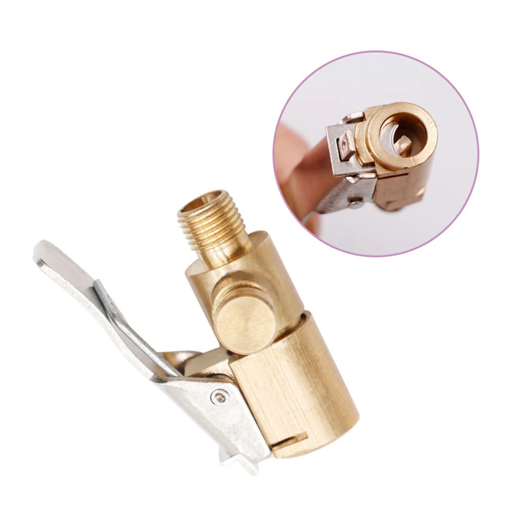 Clip-on Adapter Brass Car Truck Tire Air Pump Chuck Air Compressor Valve Clip Clamp Connector Nozzle Tyre Wheel Tire Air Chuck