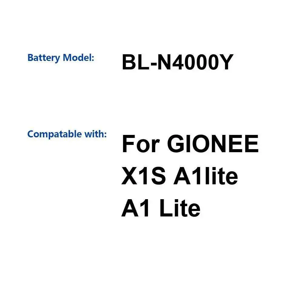 

Long-Lasting Performance Durable 4000Mah Mobile Phone Battery For Gionee X1S A1 Lite BL-N4000Y
