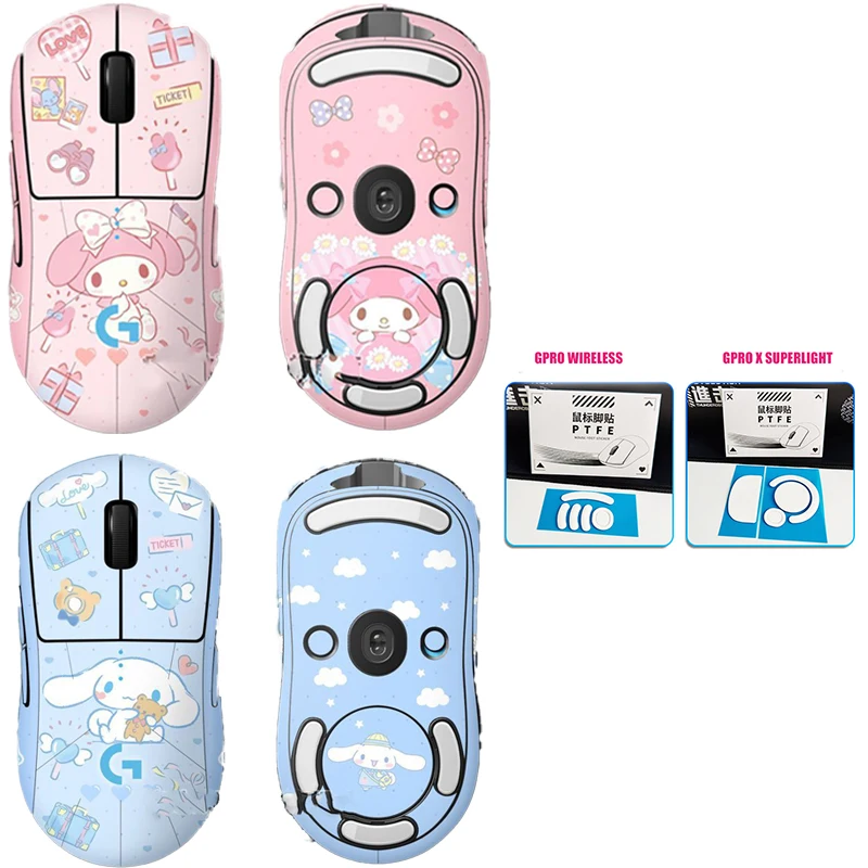 

Sanrio Cinnamoroll for Mouse Logitech G Pro X Sticker Gpw Wireless All Inclusive Ultrathin Non Slip Skin Cartoon Color Painting