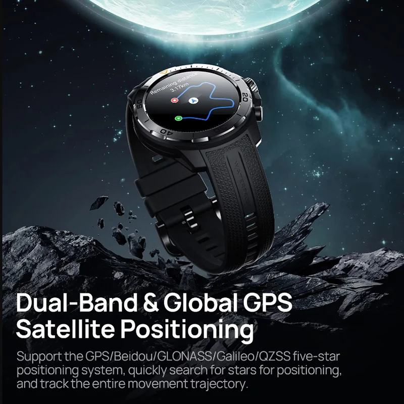 Miko jam tangan pintar olahraga untuk pria, arloji cerdas GS Explorer kelas militer kasar layar UHD, Altimeter, Barometer, kompas, GPS, 10ATM