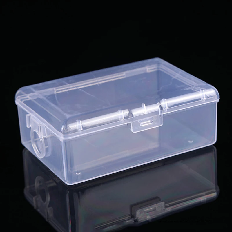 Small Boxes Rectangle Clear Plastic Jewelry Storage Case Container Packaging Box Earrings Rings Beads Collecting Home Organizer