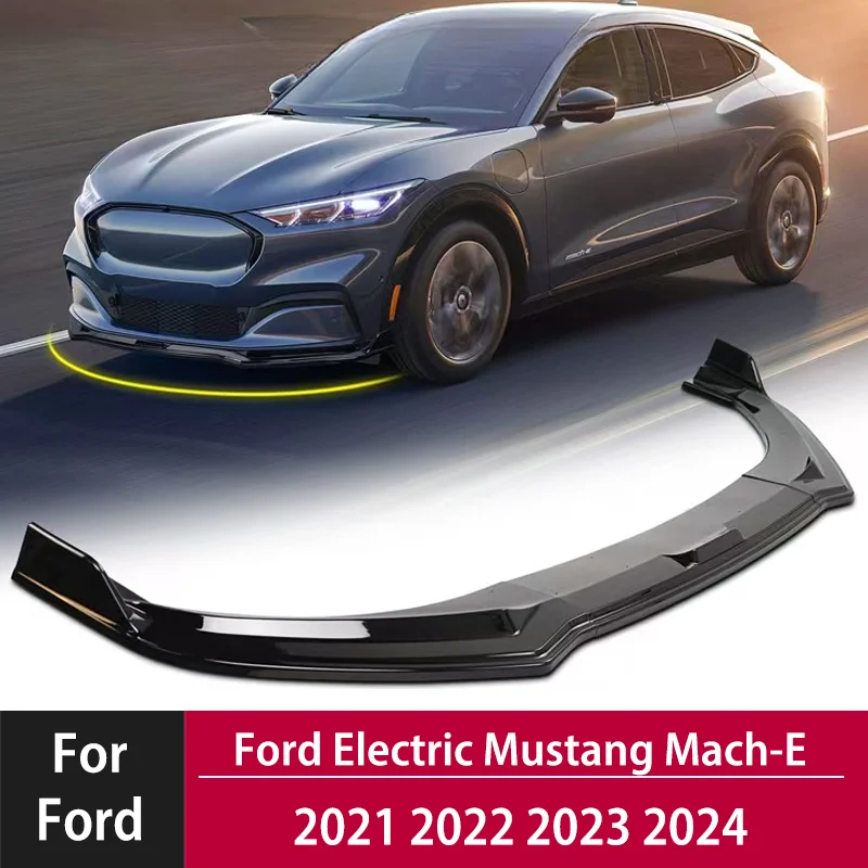 For Ford Electric Mustang Mach-E 2021 2022 2023 2024 Front Bumper Lip Spoiler Splitter Diffuser Tuning Body Kit Tuning