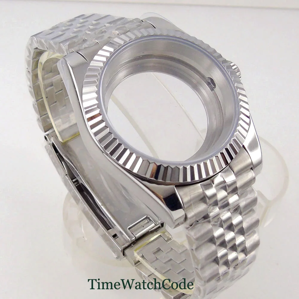 NH35 Watch Case Sapphire Crystal 36mm 39mm for NH36 NH38 ETA2824 PT5000 Miyota8215 DG2813 Small Endlinks Bracelet Screw-in Crown