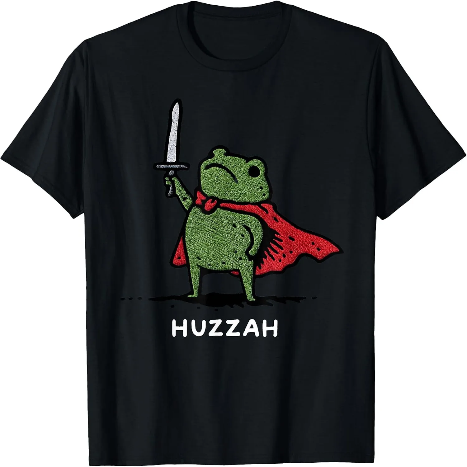 Huzzah Frog Knight Funny Sword Meme Quote T-Shirt