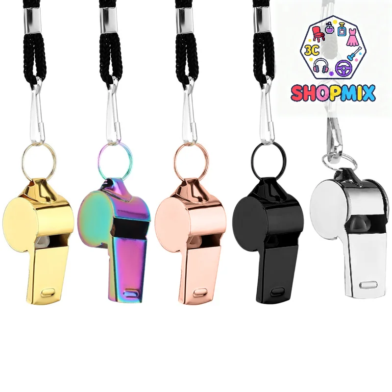 Outdoor Survival Whistle High Quality Stainless Steel Black Rose Golden Whistle Hanging Neck Sports Whistle Lifeguard Whistle