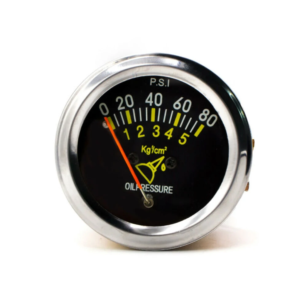 High quality Practical Oil Press Pressure Gauge 1PC Black Replacement 0 ~ 80 PSI 2 inch Mechanical Metal Meter