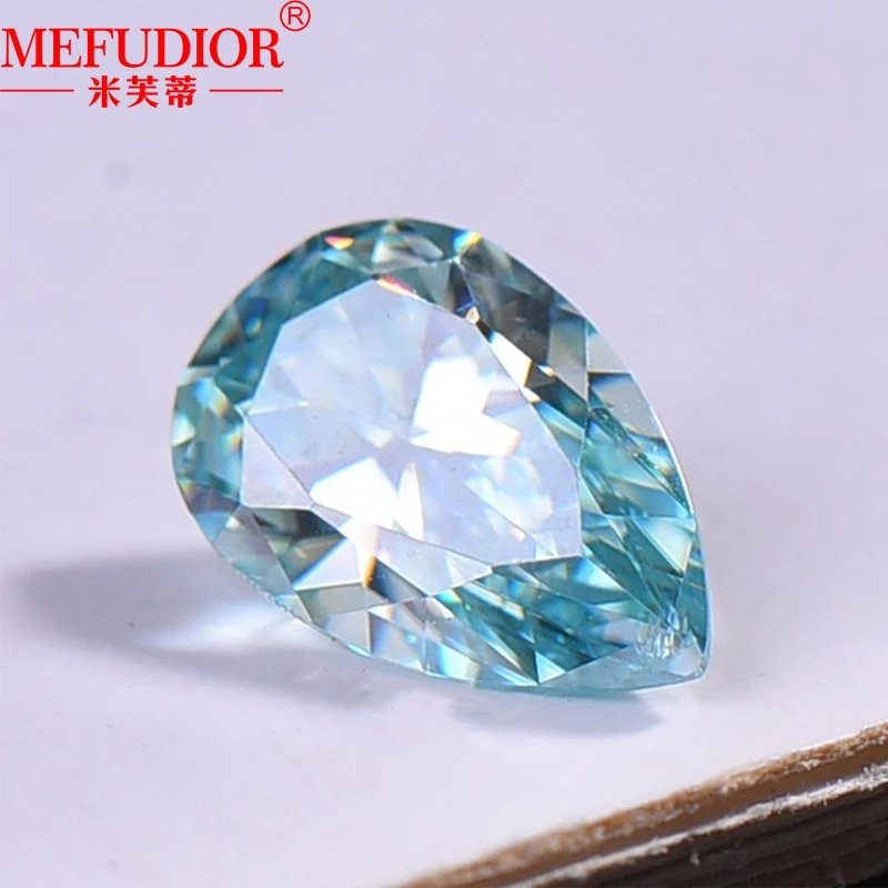 Pear Shape Ice Blue Color Loose Moissanite Diamond  1ct To 6ct VVS Ice Cut Loose Gemstone Passed Diamond Tester With GRA