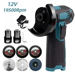 12V 19500rpm Brushless Electric Angle Grinder Cordless Mini Polishing Machine For Cutting Diamond Cordless Power Tools