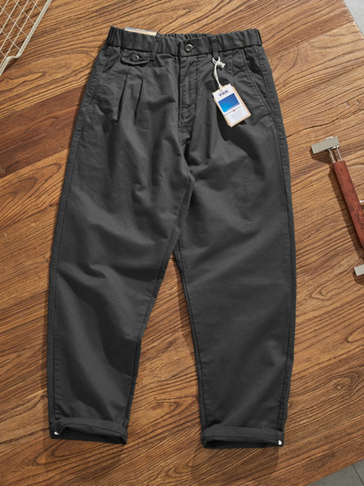 

American Simple Chino Loose Fit Work Trousers for Men Casual Long Pants Street Faion Straight Leg Trousers Breathable Cotton