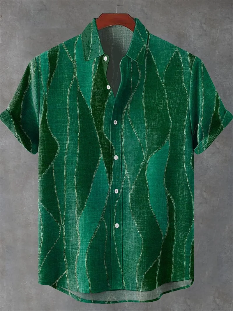 

Винтажная полосатая красная повседневная льняная рубашка с принтом осьминога, рубашка с коротким рукавом, повседневная мужская рубашка высокого качества, модный стиль