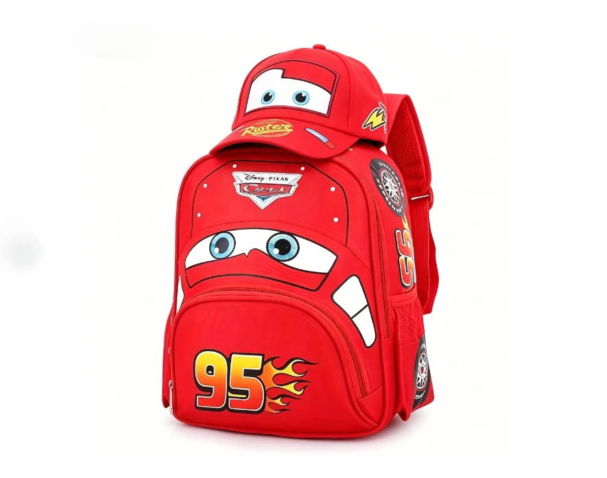 Disney Cars Lightning McQueen Rucksack für Kinder – Kindergarten-Schultasche, Kleinkind-Vorschulrucksack, Jungen- und Mädchen-Cartoon-Büchertasche