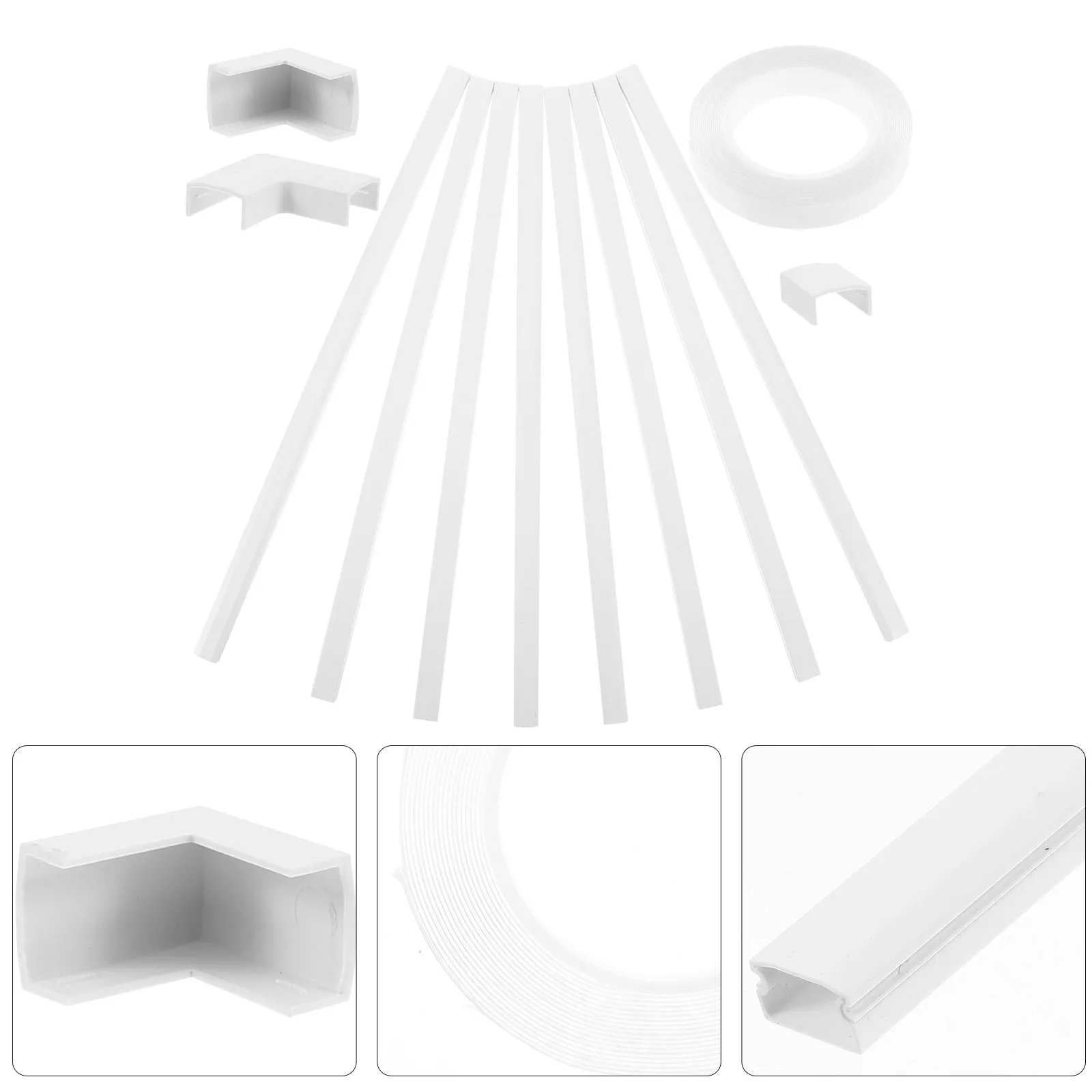 1Set Cable Hider Wall Strip Sturdy Plastic Wire Cover Cord Concealer TV Mount Cord Management Wall Cable Organizer Easy