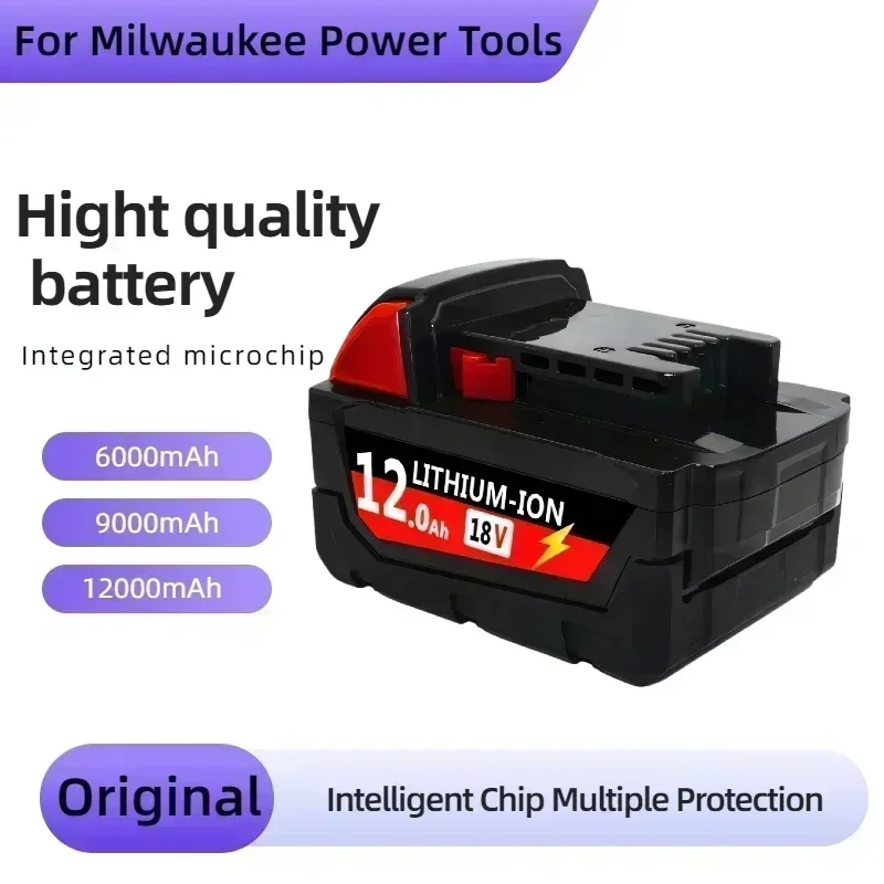 6000mAH/12000mAH For Milwaukee M18 18V Replacement For Milwaukee M18B5 XC Li-ion battery 48-11-1815 2604-20 48-11-1850 charger