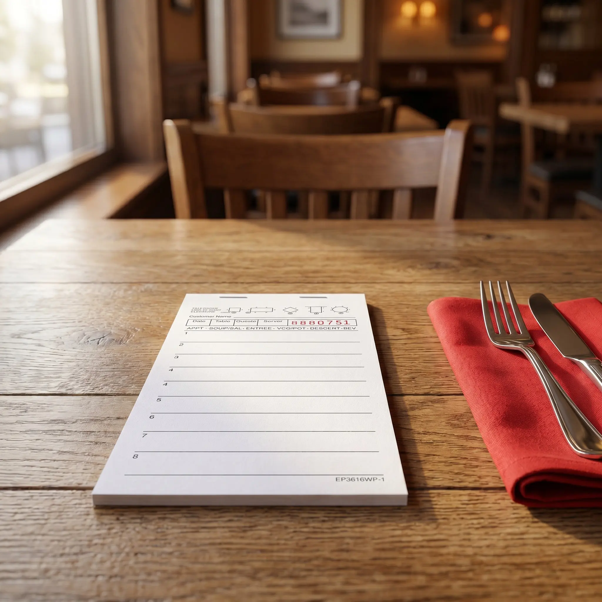 5Pcs Server Order Pads Numbered Guest Checks Books for Restaurant Bar Cafe Food Trucks Hotels Professional Receipt Notepads