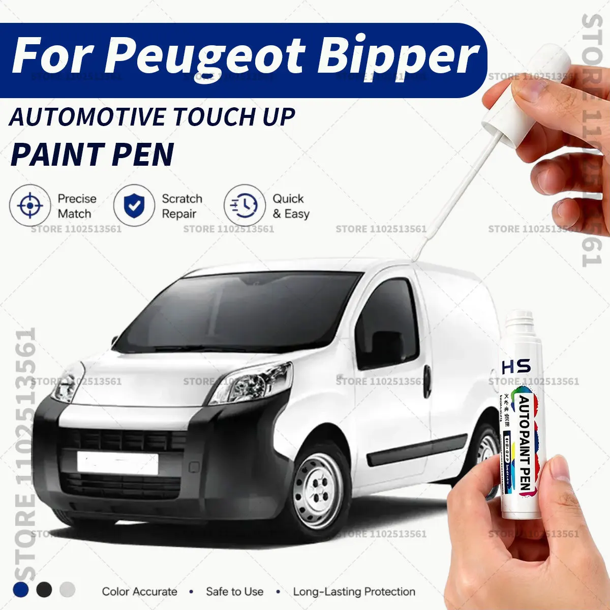 Car Touch Up Paint Pen Scratch Chip Repair Paint For Peugeot Bipper Bianca White Sicilia Red Volcano Red Grey Coral Orange