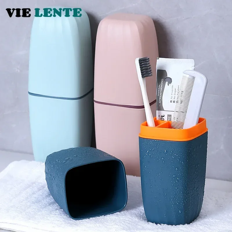 Travel Portable Toothbrush Toothpaste Holder Case Cup Box Outdoor Camping Shaving Brush Organizer Stand Bathroom Accessories