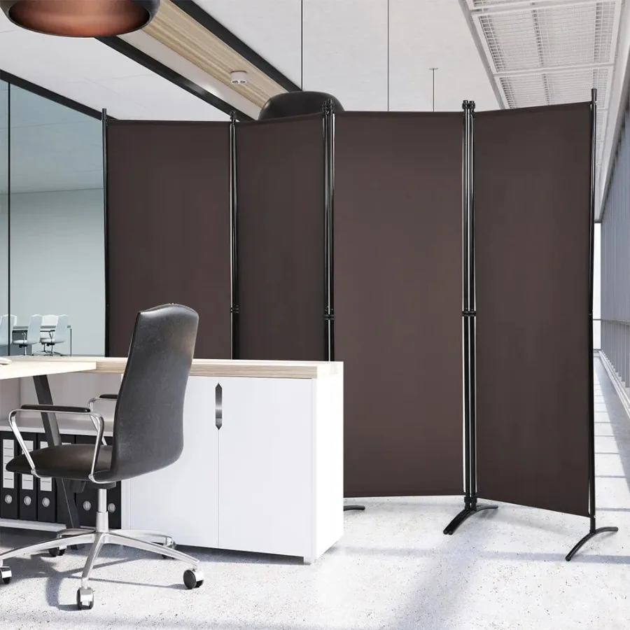

1 PC 5.6 Feet 4 Panel Room Divider with Steel Frame Bedroom Screen